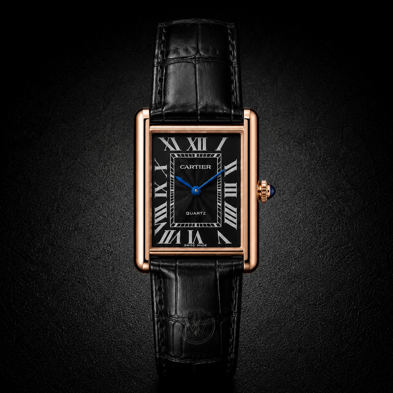 CARTIER - Tank Roman Leather Watch