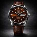 TAG HEUER - Day-Date Leather Strap Watch
