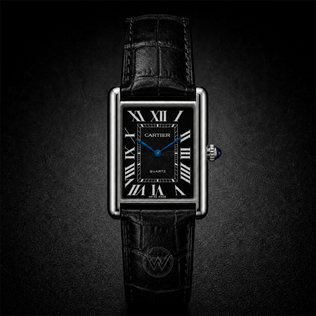 CARTIER - Tank Roman Leather Watch