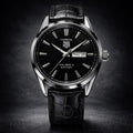 TAG HEUER - Day-Date Leather Strap Watch