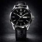 TAG HEUER - Day-Date Leather Strap Watch