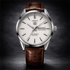 TAG HEUER - Day-Date Leather Strap Watch