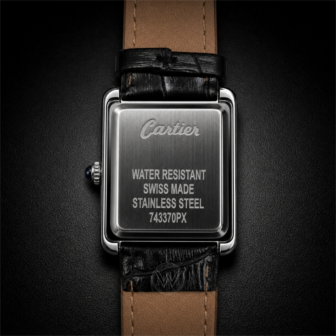 CARTIER - Tank Roman Leather Watch
