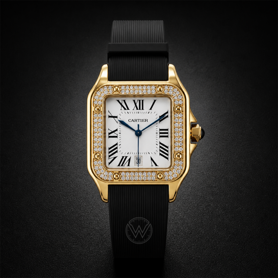 CARTIER - Santos Diamond Bezel Watch