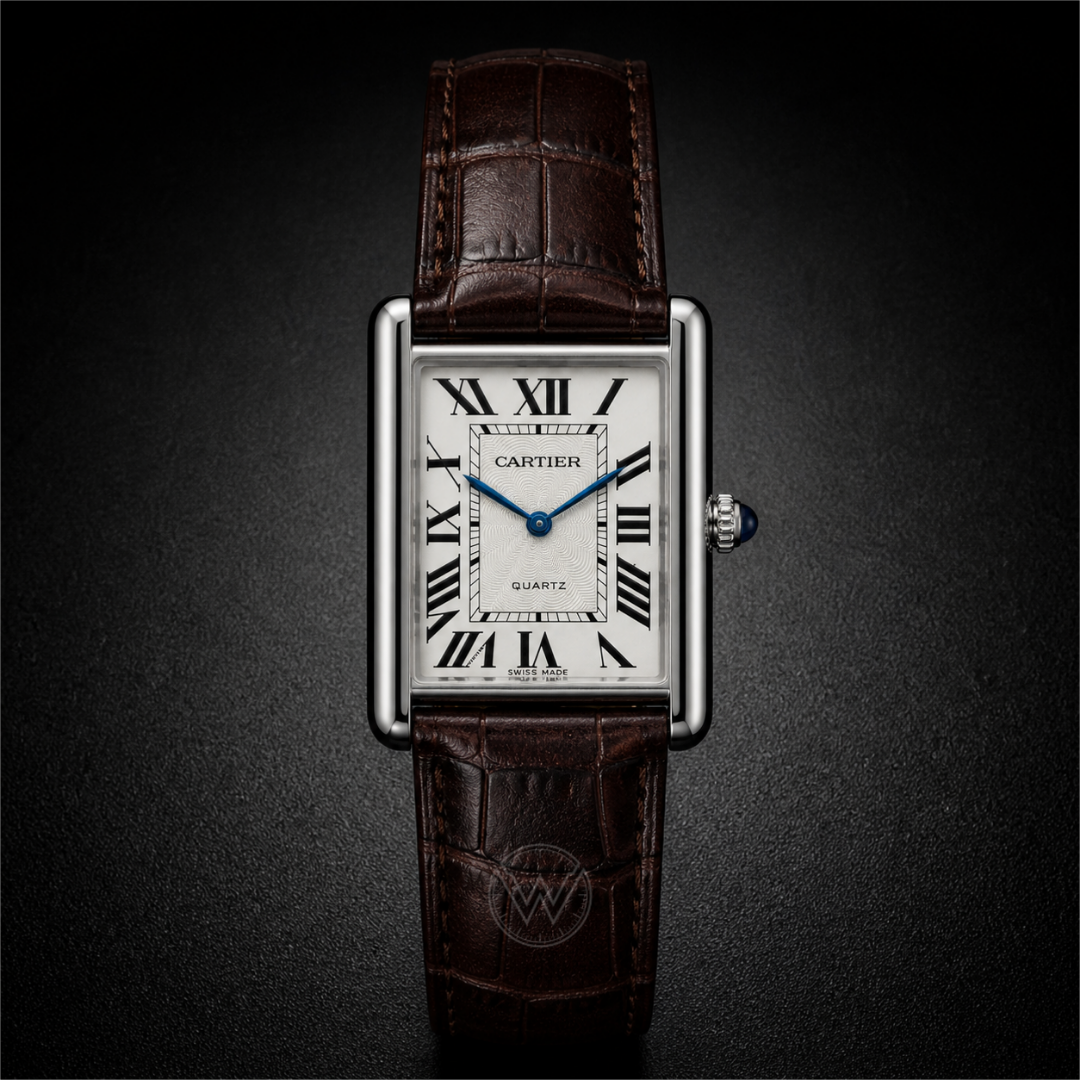 CARTIER - Tank Roman Leather Watch